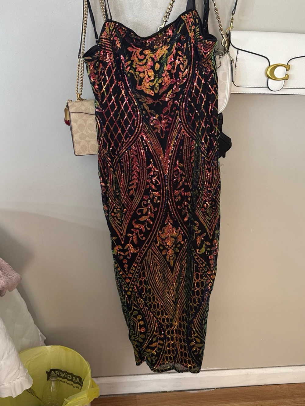 Black Multicolor Beaded Slip Dress - Women